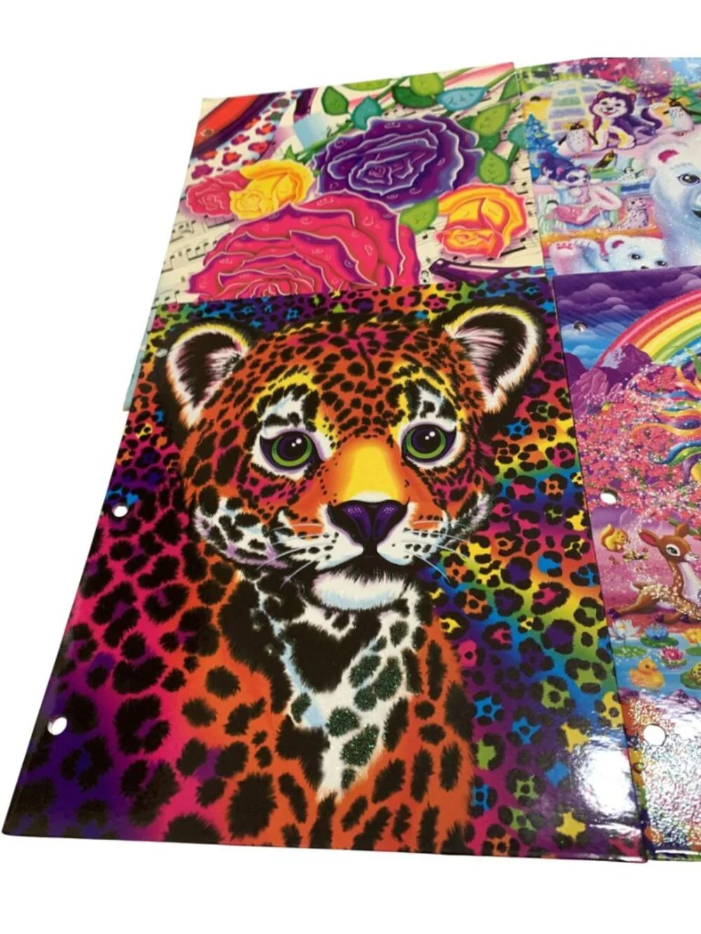 Lisa Frank Pocket Folders Leopard Unicorn Polar Bear 2014 Vintage 90s Roses READ